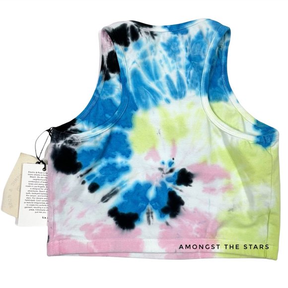 Electric & Rose Bella Rainbow Tie Dye Crop Tank Top - Picture 4 of 8